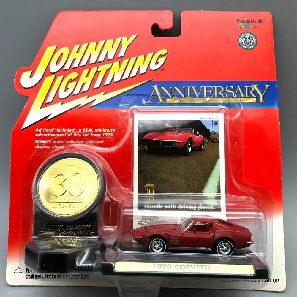 Johnny Lightning 30th Anniversary 1970 Corvette Stingray Diecast 1/64 Red Coin